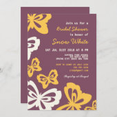 Paarse Vrijgezellenfeest van Butterfly Kaart (Voorkant / Achterkant)