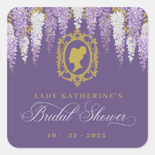 Paarse  Vrijgezellenfeest Vierkante Sticker (Voorkant)