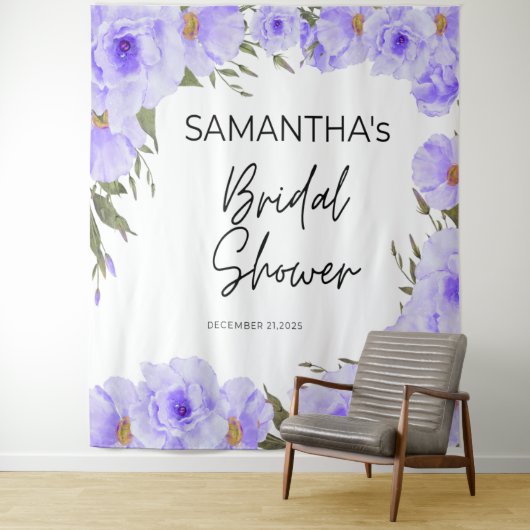 Paarse vrijgezellenfeesten bloem Tapestry Wandkleed (In situ)