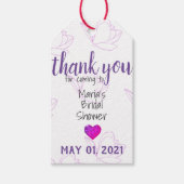 Paarse  Vrijgezellenfeesten Labels met Twine Cadeaulabel (Voorkant)