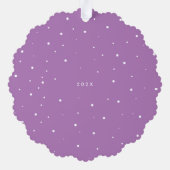 Paarse Vrolijk en Getrouwd Foto Vakantie Ornament Kaart (Achterkant)