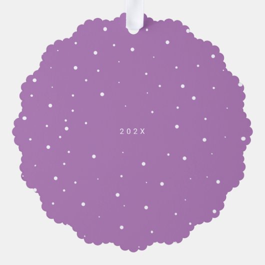 Paarse Vrolijk en Getrouwd Foto Vakantie Ornament Kaart (Achterkant)