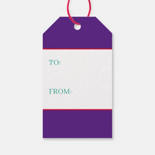 Paarse Vrolijk Kerstmis Ornament Cadeaulabel (Achterkant)