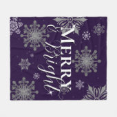 Paarse vrolijke en felle sneeuwvlokken kerst fleece deken (Voorkant (Horizontaal))