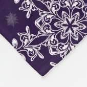 Paarse vrolijke en felle sneeuwvlokken kerst fleece deken (Hoek)