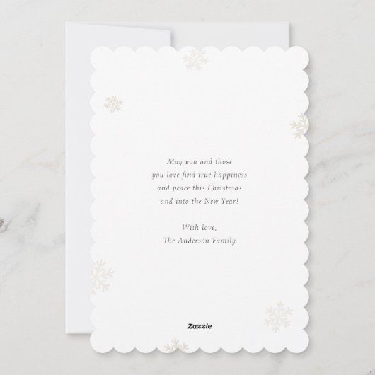 Paarse vrolijke kerst 2 foto feestdagenkaart (Achterkant)