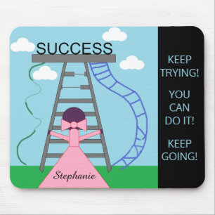 Paarse Vrouw Cijfer zoekend Succes Muismat