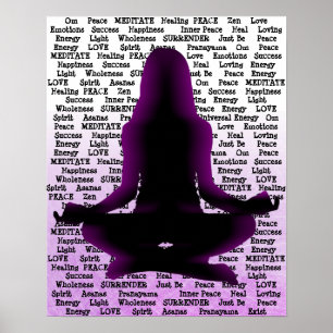 Paarse vrouw die Yoga-Poster bespioneert Poster