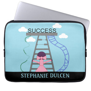 Paarse Vrouw Figuur zoekt Succes Laptop Sleeve