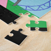 Paarse Vrouw Figuur zoekt Succes Legpuzzel (Zijkant)