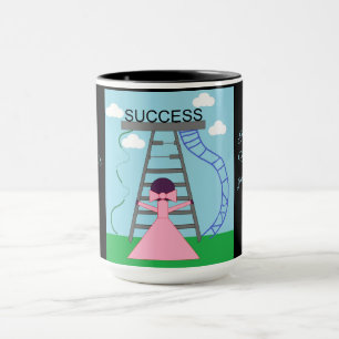 Paarse Vrouw Figuur zoekt Succes Mok