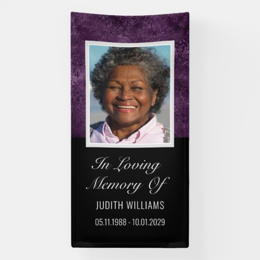 Paarse vrouw in liefdevolle memory grave Hoesje de Spandoek (Verticaal)