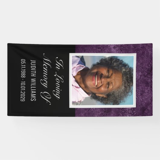 Paarse vrouw in liefdevolle memory grave Hoesje de Spandoek (Horizontaal)