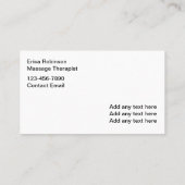 Paarse vrouwelijke bloemmassage therapeut visitekaartje (Achterkant)