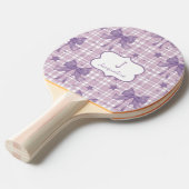 Paarse Vrouwelijke Coquette Bows Tafeltennisbatje (Voorkant Gekanteld)
