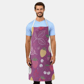 paarse vruchten en bladpatroon Schort (Gedragen)