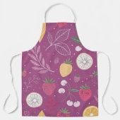 paarse vruchten en bladpatroon Schort (Voorkant)