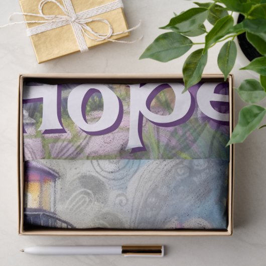 Paarse Vuurtoren Bloemen Gepersonaliseerde Decoupa Tissuepapier (Geschenk)