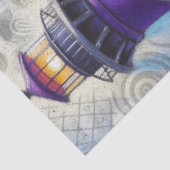 Paarse Vuurtoren Bloemen Gepersonaliseerde Decoupa Tissuepapier (Detail)