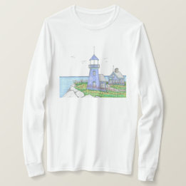 Paarse vuurtoren; Dames T-shirt met lange mouwen