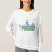 Paarse vuurtoren; Dames T-shirt met lange mouwen (Voorkant)
