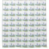 Paarse Vuurtoren Douchegordijn (Voorkant)