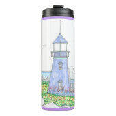 Paarse Vuurtoren; Thermische Tumbler Thermosbeker (Voorkant)