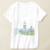Paarse Vuurtoren Vneck Tshirt Licht Lavendel (Laagn)