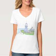 Paarse Vuurtoren Vneck Tshirt Licht Lavendel