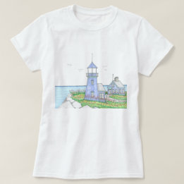 Paarse vuurtoren; Vrouwen T-shirt; Beach Life T-shirt