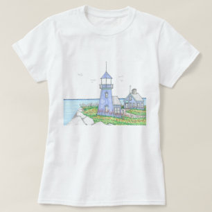 Paarse vuurtoren; Vrouwen T-shirt; Beach Life T-shirt