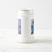 Paarse Vuurtoren w / Foxglove & Iris Gepersonalise Bierpul (Center)