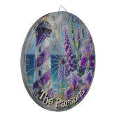 Paarse Vuurtoren w / Foxglove & Iris Gepersonalise Dartbord (Voorkant Links)