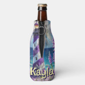 Paarse Vuurtoren w / Foxglove & Iris Gepersonalise Flesjeskoeler (Fles Achterkant)