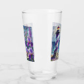 Paarse Vuurtoren w / Foxglove & Iris Gepersonalise Glas (Links)