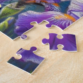 Paarse Vuurtoren w / Foxglove & Iris Gepersonalise Legpuzzel (Zijkant)