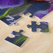 Paarse Vuurtoren w / Foxglove & Iris Gepersonalise Legpuzzel (Zijkant)