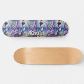 Paarse Vuurtoren w / Foxglove & Iris Gepersonalise Persoonlijk Skateboard (Horizontaal)