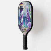 Paarse Vuurtoren w / Foxglove & Iris Gepersonalise Pickleball Paddle (Links)