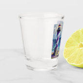 Paarse Vuurtoren w / Foxglove & Iris Gepersonalise Shot Glas (Links)