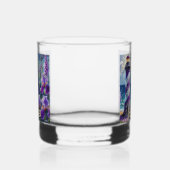 Paarse Vuurtoren w / Foxglove & Iris Gepersonalise Whisky Glas (Rechts)