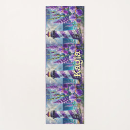 Paarse Vuurtoren w / Foxglove & Iris Gepersonalise Yogamat