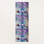 Paarse Vuurtoren w / Foxglove & Iris Gepersonalise Yogamat (Achterkant)