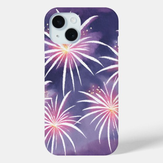 Paarse Vuurwerk | Pastel Waterverf Case-Mate iPhone Case (Achterkant)