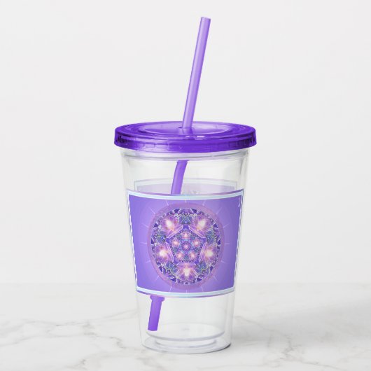 Paarse W1 Acryl Tumbler Acryl Drinkbeker (Achterkant)