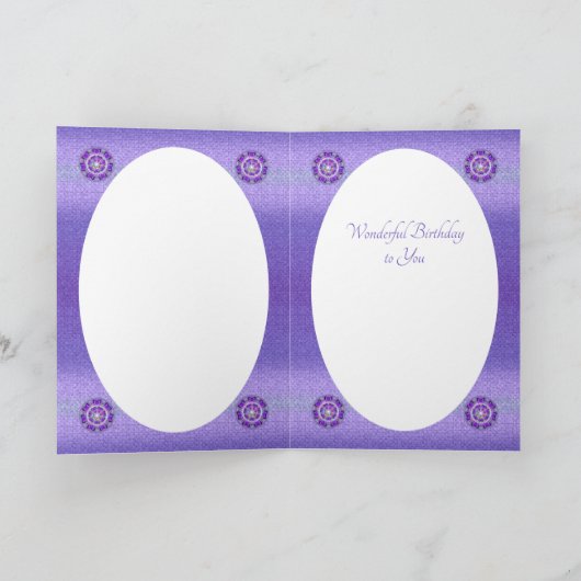 Paarse W2 verjaardagskaart Kaart (Binnen)