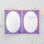 Paarse W2-verjaardagskaart Kaart (Binnen)