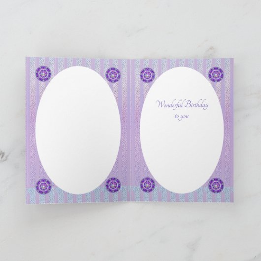 Paarse W2-verjaardagskaart Kaart (Binnen)