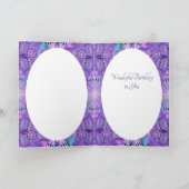 Paarse W2 verjaardagskaart Kaart (Binnen)