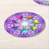 Paarse W2 Vierkante Papier Onderzetter (Gebogen)